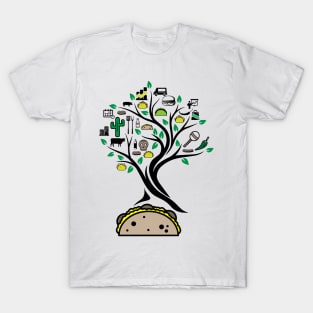 Taco Mexican Tacos Tree Of Life Yoga Celtic Viking Yggdrasil T-Shirt